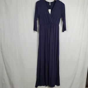 NWT Mother Bee Large Navy LS Maxi Dress